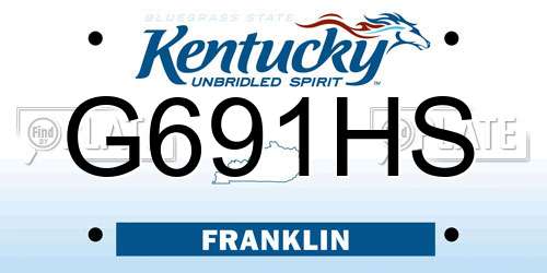 G691HS Kentucky License Plate