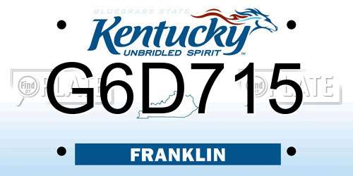 G6D715 Kentucky License Plate