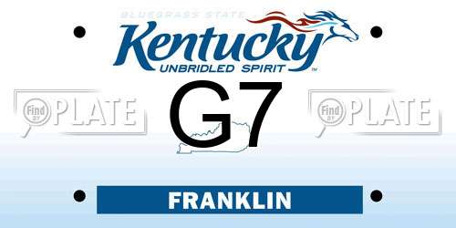 G7 Kentucky License Plate