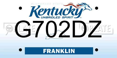 G702DZ Kentucky License Plate