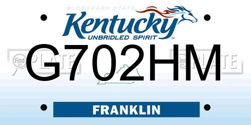 G702HM Kentucky License Plate