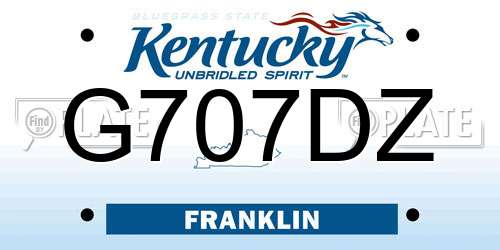 G707DZ Kentucky License Plate