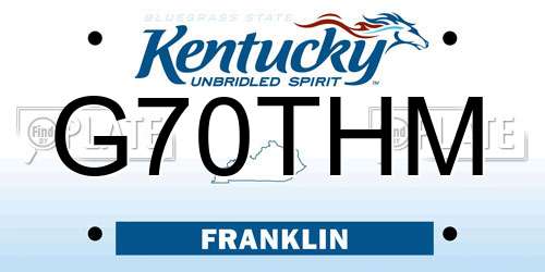 G70THM Kentucky License Plate