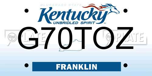 G70TOZ Kentucky License Plate
