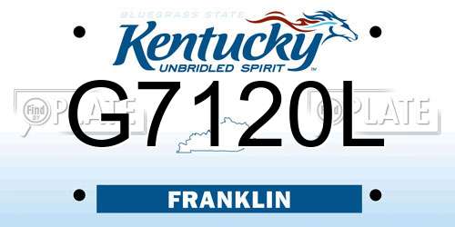 G7120L Kentucky License Plate