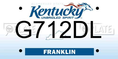 G712DL Kentucky License Plate