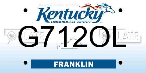 G712OL Kentucky License Plate