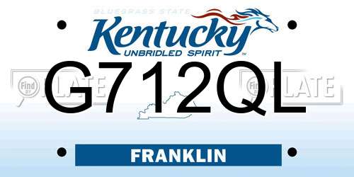 G712QL Kentucky License Plate