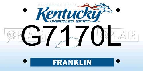 G7170L Kentucky License Plate