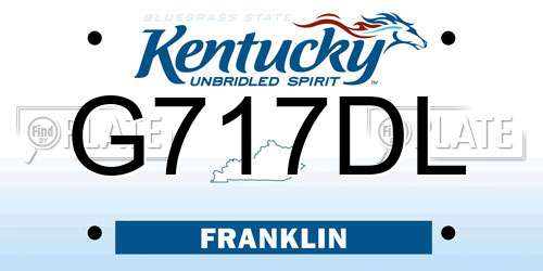G717DL Kentucky License Plate