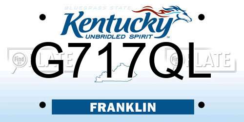 G717QL Kentucky License Plate