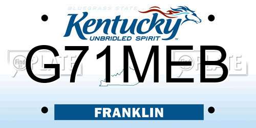 G71MEB Kentucky License Plate