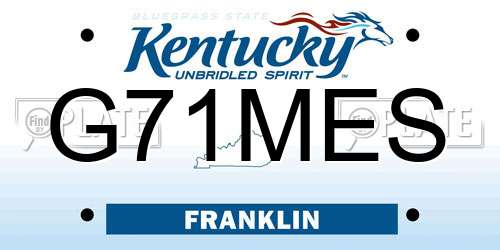G71MES Kentucky License Plate
