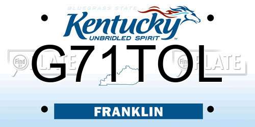 G71TOL Kentucky License Plate