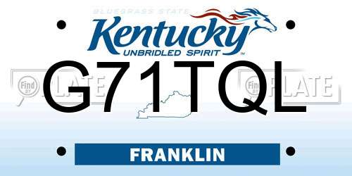 G71TQL Kentucky License Plate