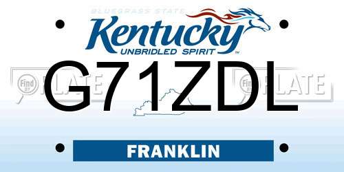 G71ZDL Kentucky License Plate