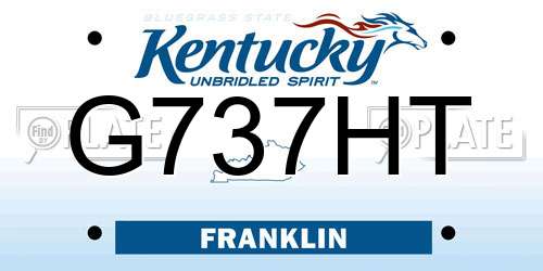 G737HT Kentucky License Plate