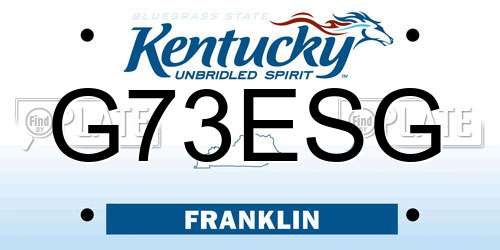 G73ESG Kentucky License Plate