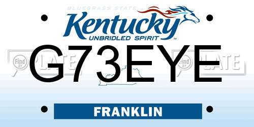 G73EYE Kentucky License Plate