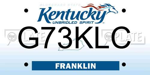 G73KLC Kentucky License Plate