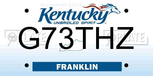 G73THZ Kentucky License Plate