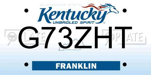 G73ZHT Kentucky License Plate