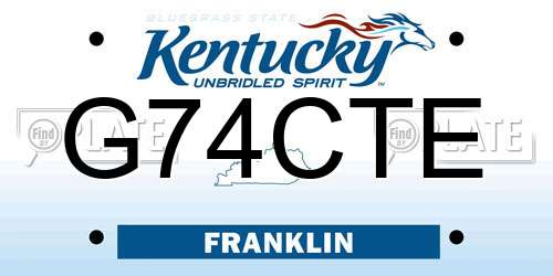 G74CTE Kentucky License Plate