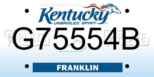 G75554B Kentucky License Plate
