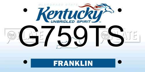 G759TS Kentucky License Plate