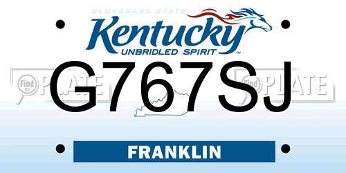 G767SJ Kentucky License Plate