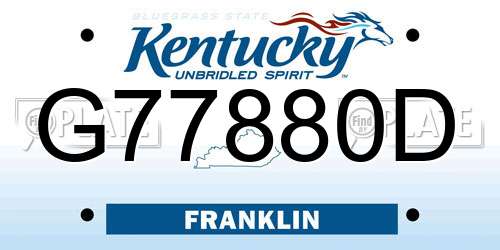 G77880D Kentucky License Plate