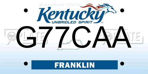 G77CAA Kentucky License Plate