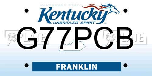 G77PCB Kentucky License Plate