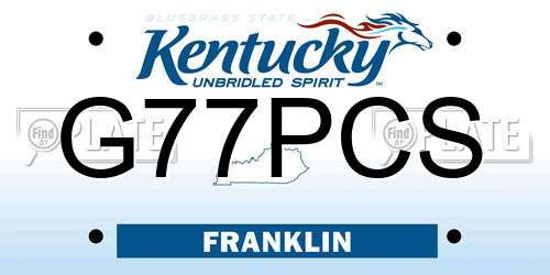 G77PCS Kentucky License Plate