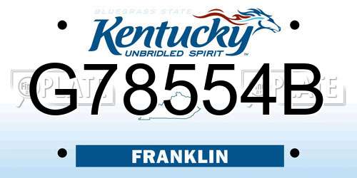 G78554B Kentucky License Plate