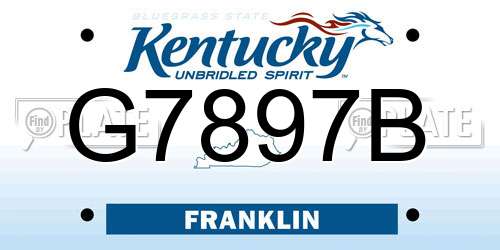 G7897B Kentucky License Plate