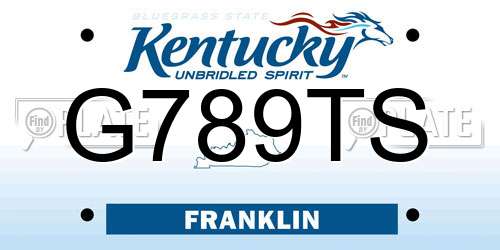 G789TS Kentucky License Plate