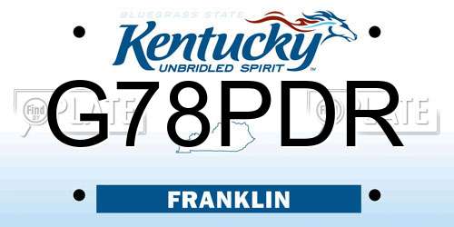 G78PDR Kentucky License Plate