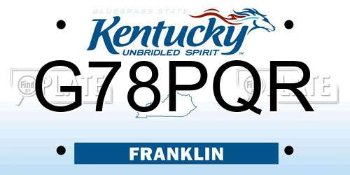 G78PQR Kentucky License Plate