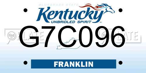 G7C096 Kentucky License Plate