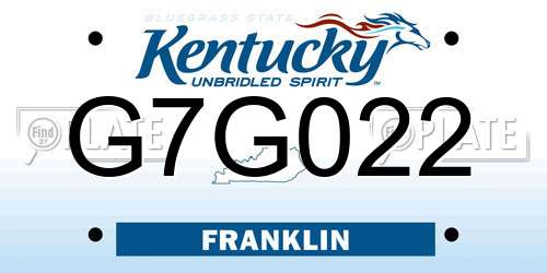 G7G022 Kentucky License Plate