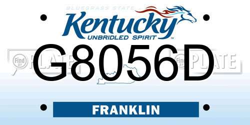 G8056D Kentucky License Plate