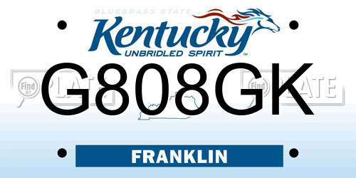 G808GK Kentucky License Plate