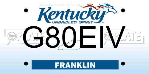 G80EIV Kentucky License Plate