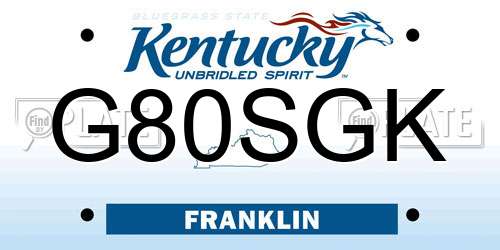 G80SGK Kentucky License Plate