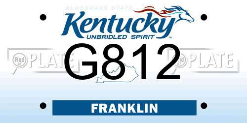 G812 Kentucky License Plate