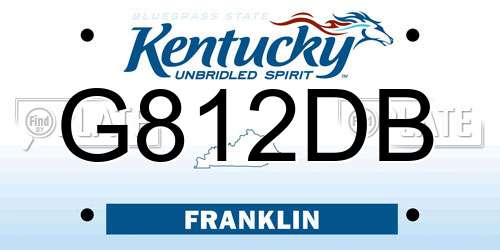 G812DB Kentucky License Plate