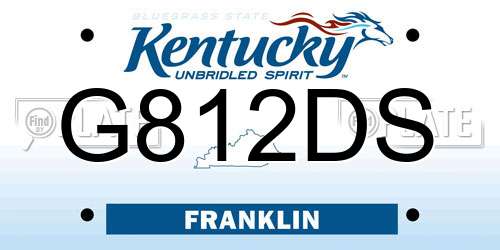 G812DS Kentucky License Plate