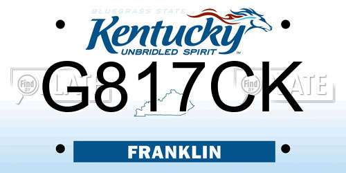 G817CK Kentucky License Plate