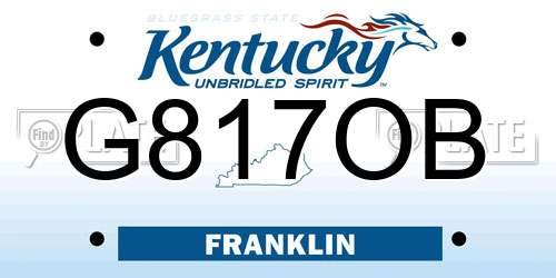 G817OB Kentucky License Plate